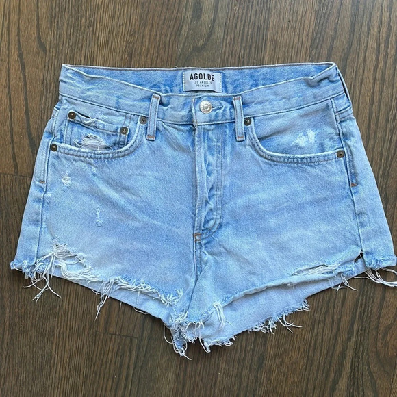 AGOLDE Parker Vintage Loose Fit Cut-Off Shorts in Swapmeet Size 25 - Picture 3 of 9